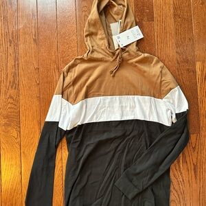 Brown and Black Colorblock Hoodie